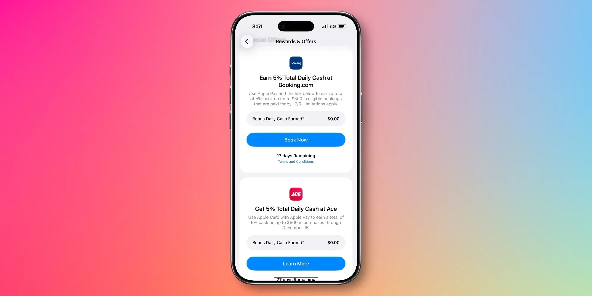 Apple Card adds two new 5% Daily Cash limited-time merchants