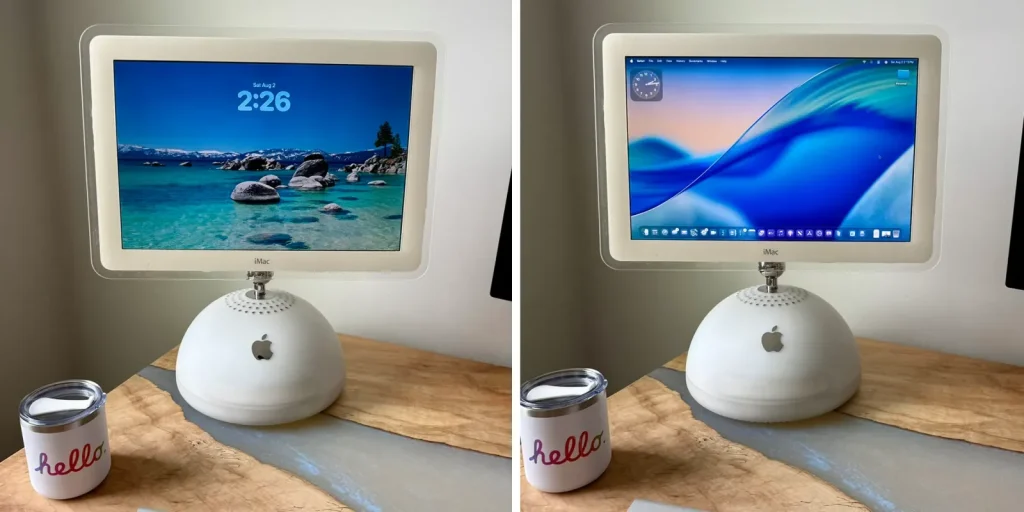Liquid Glass on an iMac G4 may be the cutest thing you see today