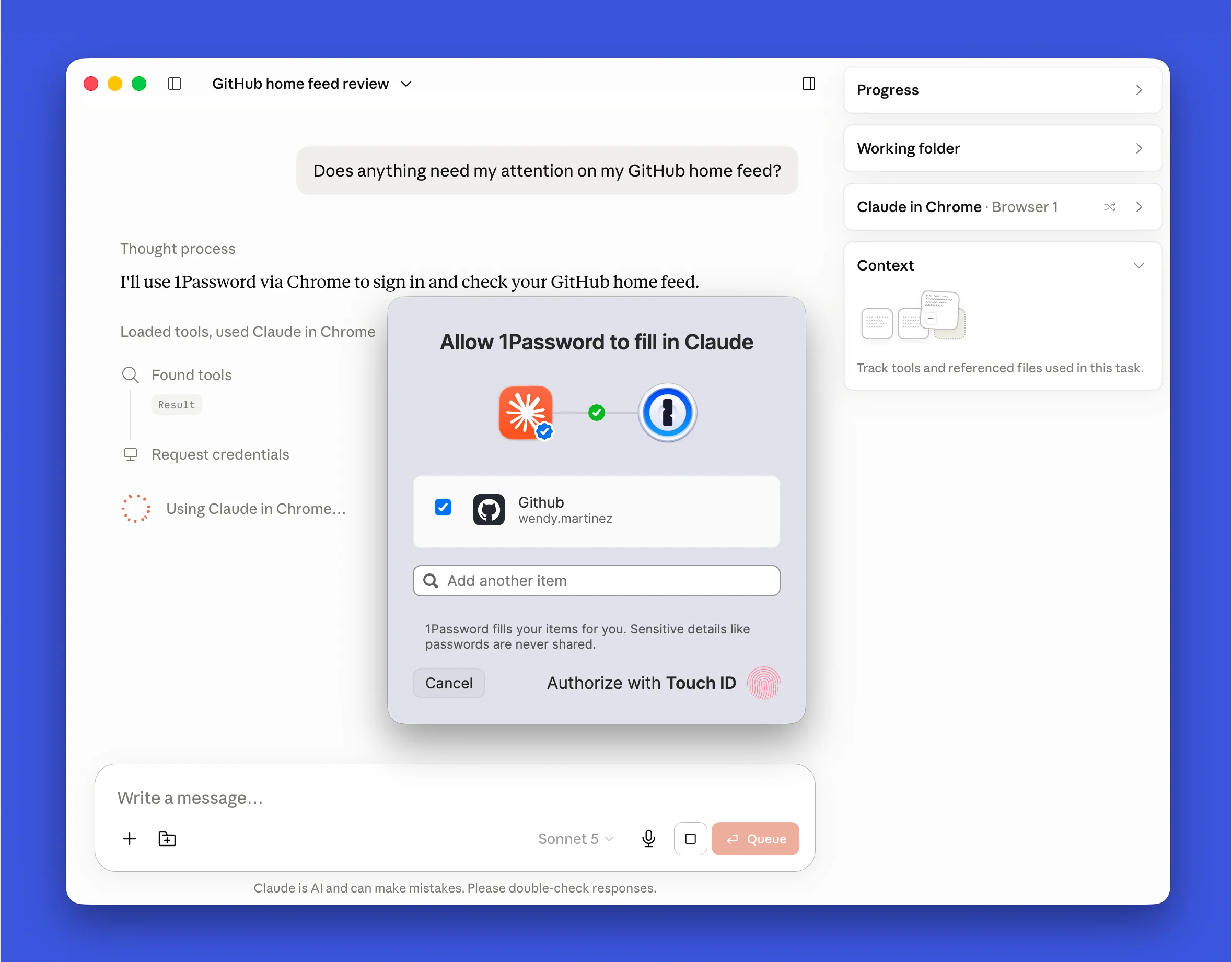 1Password now lets Claude sign in to websites without seeing your passwords