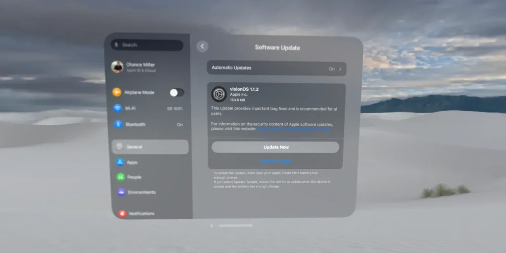 Apple releases visionOS 1.1.2 software update for Vision Pro