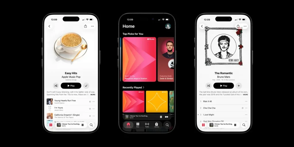 The new adaptive Apple Music design draws complaints from dark mode users